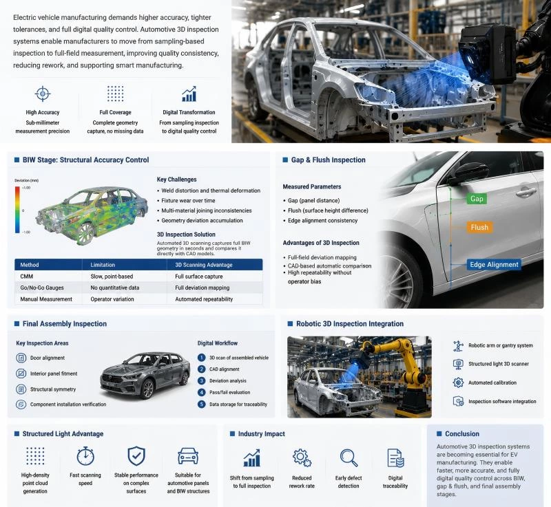 Automotive 3D Inspection Systems for EV Manufacturing: From BIW to Final Assembly