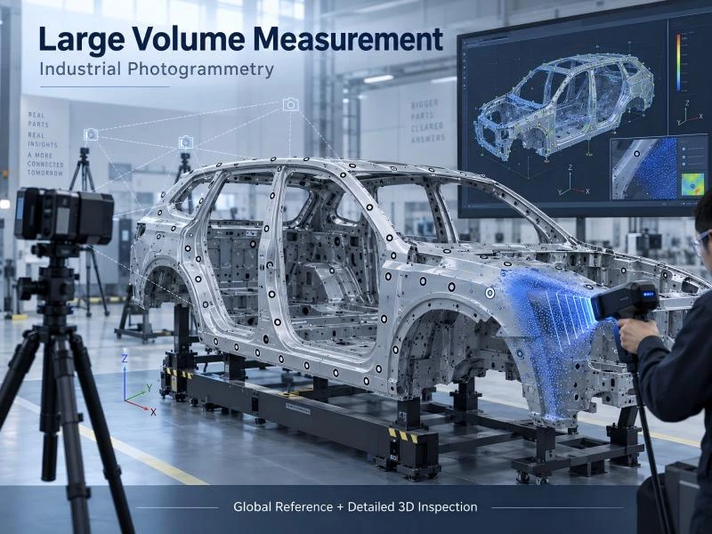 Photogrammetry for Large Volume Measurement: Challenges and Solutions